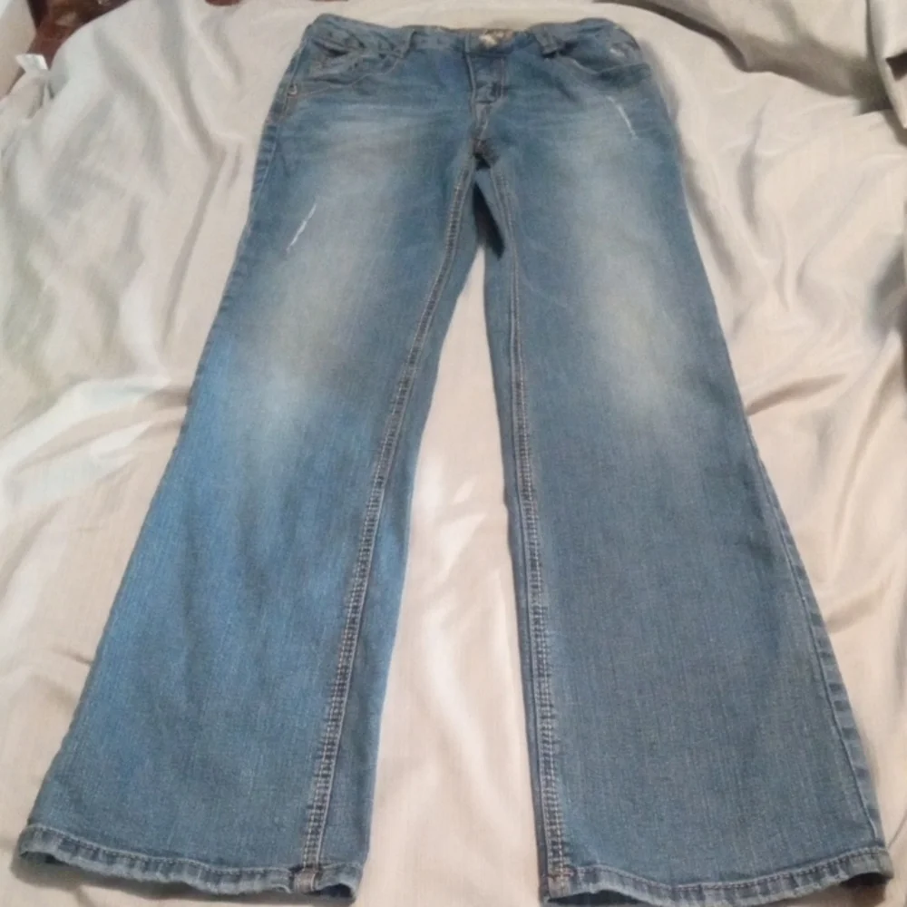 Justice Simply Low Cut Distressed Boot Cut Jeans